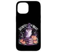 Secrets of The Night Sorcière Chouette Citrouille Halloween Gothique Coque pour iPhone 15