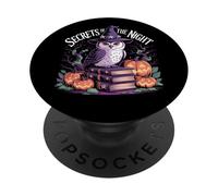 Secrets of The Night Sorcière Chouette Citrouille Halloween Gothique PopSockets PopGrip Adhésif