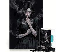 Secrets Silencieux︰ Portrait de l'ange Noir Puzzle de 1000 pièces pour Adolescents Jeu de logique Détente et lumière Découpe précise Cadeau Classique 38x26cm