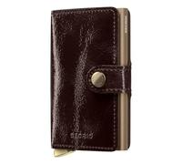 Secrid Mini portefeuille en naplak de qualité supérieure - 10 cm - Acajou +