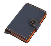 Secrid Mini Portefeuille Unisexe - Accessoire de Voyage - Porte-Cartes au Format enveloppe, Bleu Nuit et Orange, Taille Unique, Mini Portefeuille