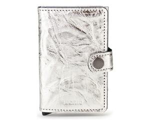 Secrid Miniwallet Crunch Porte-cartes de crédit RFID en cuir 6,5 cm couleur argent