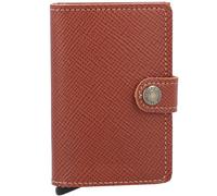 Secrid Miniwallet Saffiano Porte-cartes de crédit RFID en cuir 6,5 cm brun