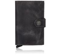 Secrid Miniwallet Vintage Portefeuille Noir, Gris Aluminium, Cuir
