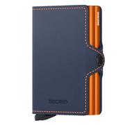 Secrid Portefeuille Twinwallet Matte – Porte-cartes en cuir RFID – Bleu nuit/Orange