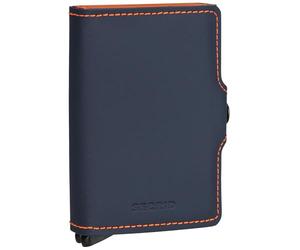 Secrid Portefeuille Twinwallet Matte, Bleu Nuit Orange, 10,2 x 6,5 x 2,1 cm, Bicolore