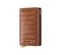 Secrid Slimwallet Emboss Lines+ Porte-cartes, Cognac - Protection RFID, design fin