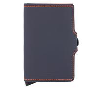 Secrid Portefeuille Twinwallet Matte – Porte-cartes en cuir RFID – Bleu nuit/Orange