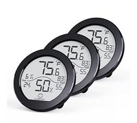 SECRUI Lot de 3 thermomètres numériques d'intérieur et hygromètre LCD avec enregistrements maximum et minimum (noir)