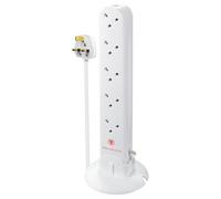 Secteur Extension Tour Avec Protection de Surtension, 10 Gang, 1m, Blanc -