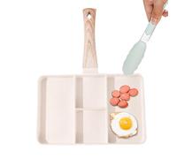 Section Grill Pan - Nonstick Breakfast Skillet, Multi-Compartment Cooking Tray, Ergonomic Heatproof Handle | for Egg Frying, Bacon Grilling, Crêpe Cooking, Sausage Heating, Morning Meals, Home
