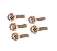 Section Pinces à cheveux 5 pièces Barrettes à boutons, B | Barrettes à boutons avec visages ronds recouverts de tissu pour une coiffure quotidienne, des accents de tenues