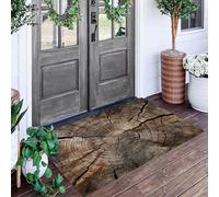 Section Transversale Tronc d'arbre Paillasson Entrée Intérieur 60X90Cm,Anneaux Croissance Texturés Tapis Lavable Machine Antidérapant Rugs Moquette Poil Ras Doux pour Chien,Cuisine,Porte Et Couloir