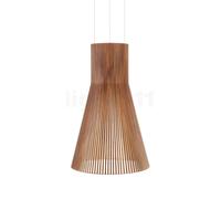 Secto Design Magnum 4202 Suspension noyer plaqué/câble textile blanc , fin de série