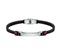 Sector No Limits - Bracelet Bandy Argent Noir Acier Inoxydable Cuir - Homme - Accessoires - Multicolore - Taille: ONE Size