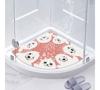 Sector Tapis de Douche d'angle,Tapis de douche d'angle en luffa,Tapis de Douche Quadrant de Triangle Sector,Antiderapant,Anti-moisissure,Rapide séchage,Quart De Cercle,Lavable,Pour Baignoire