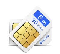 SECUEYE Carte SIM 4G LTE - Données seules, prépayée sans Engagement, Couverture Nationale, pour caméras de sécurité, routeurs, hotspots Mobiles et appareils IoT débloqués (6Go/90jours)