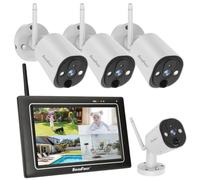SecuFirst 2K Kit Camera Surveillance WiFi Exterieure sans Fil avec Moniteur