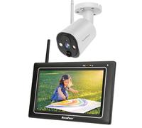 SecuFirst Kit de Caméra de Surveillance Extérieure avec Moniteur Intérieur