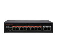 SECUPOE 8-Ports PoE Commutateur 10 / 100M avec 2-Ports Liaison Montante réseau 802.3af / at Alimentation DC48V intégrée Transmission de données de 250 m
