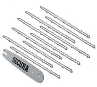 SECURA 10x Sägekette +Schwert 3/8 1,1mm 52 35cm HM kompatibel mit Makita DUC353 DUC353Z