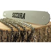 SECURA 4x chaîne de scie + 1 guide 3/8 1,3 mm 50TG 35cm compatible avec Stihl 019T MS 190 019 T tronçonneuse