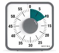 Secura Minuteur visuel de 19,1 cm, Compte à rebours visuel surdimensionné de 60 Minutes pour Enfants et Adultes, Outil de Gestion du Temps mécanique Durable (Vert foncé)