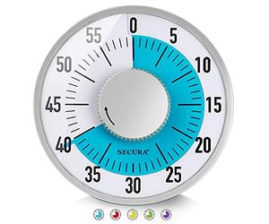 Secura Minuteur visuel de 60 minutes de 15,2 cm pour l'enseignement, la réunion, la cuisine, le travail - Minuterie avec support magnétique (bleu)