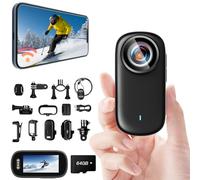 SecuraLen Camera Moto 360 4K WiFi 150° IP65, avec 64GB & écran