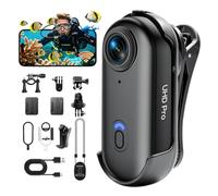 SecuraLen Caméra Sport 1080P WiFi, Étanche 30m Magnétique Mini 37g | Grand Angle 150°, 2,5h Batterie, 256GB microSD, Collier Magnétique, Filetage 1/4", Casque Moto Vélo Plongée