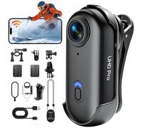 SecuraLen Camera Sport WiFi, 1080P HD Camera Moto 360 Coffret Étanche, Objectif Grand Angle 150° Dashcam Moto Mini, Design De La Taille d'un Pouce Compatible Partage Réseaux Sociaux Plongée/Cyclisme