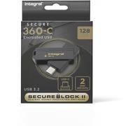 Secure 360-C Software Encrypted USB Flash Drive 128GB - USB-C Connector - 256-Bit AES Encryption - Compatible with Mac, Macbook, PC, Laptop
