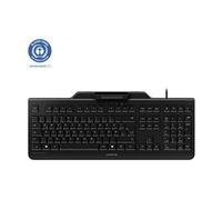 CHERRY Clavier Secure Board 1.0 – QWERTZ Allemand – filaire USB, lecteur cartes & NFC, Noir
