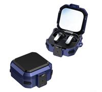 Secure Lock Coque pour Galaxy Buds4 4 Pro avec support de téléphone - Coque rigide résistante aux chocs - Protection complète de l'appareil photo - Rouge, jaune, bleu, vert, violet (bleu)