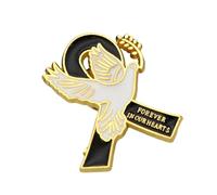 Secure Pin Peace and Ribbon Detail Broche au design élégant pour tenues décontractées Vêtements professionnels Peace Bird Accent élégant, One Size, Comme décrit
