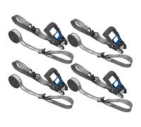 Secure Tite Lot de 4 Sangles à cliquet avec Crochets de 3,8 x 40,6 cm - Sangles d'arrimage pour Camion - Double Crochet en J en Vinyle - Charge maximale de 1360 kg - Résistance à la Rupture