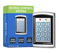 SecureMyDoor Clavier de contrôle d'accès de proximité pour intérieur et extérieur, 12-24 V, aluminium moulé sous pression, peut contenir 1000 cartes et broches, touches rétroéclairées, IP65 résistant