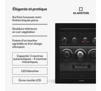 SecureTouch Remontoir | 3+4 Montres | Moteur Mabuchi | Laque piano | 41 Modes | Serrure | LEDs