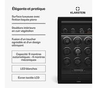 SecureTouch remontoir de montres | 9+4 montres | moteur Mabuchi | laque piano | 41 modes | Verrouillage | LED