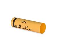 Securina24 Tubes pour pièces de Monnaie 1 Centime à 2 Euros, ou 119 pièces mélangées (102 x 1 Euros)