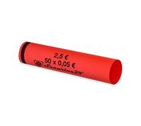 Securina24 Tubes pour pièces de Monnaie 1 Centime à 2 Euros, ou 119 pièces mélangées (112 x 5 centimes)