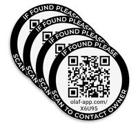 Sécurisez les objets de valeur ! - Application OLAF 4 pièces. Jeu d'autocollants QR Code et application gratuite - Sécurisez les objets de valeur 100 % anonymement et facilement dans le monde entier -