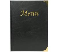 Securit 310 Lot de 10 protège-menus Noir Format A4