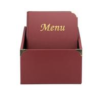 Securit – Box 10 cartes menu A4 Bordeaux – Gamme Basique, capacité 10 pages