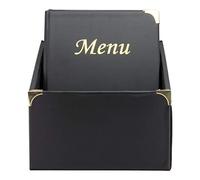 SECURIT - Box de 10 Cartes Menu Gamme Basique - Pour Restaurants, Cafés, Bars - Capacité de 10 pages - A4 - Noir