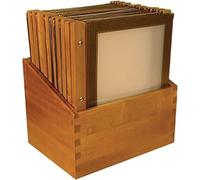 Securit Protège-menus Gamme Wood A4 marron cadre bois Lot 20 – 2 inserts et boîte inclus