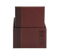 Securit – Set de 20 porte-menus Trendy Line avec présentoir, 1 insert fixe 4 pages A4 – Bordeaux