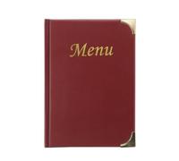 Securit - Carte menu Gamme Basique - Pour restaurants, cafés, bars - A5 - 10 pages - Bordeaux