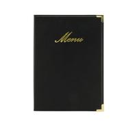 Securit – Carte menu Gamme Classique – A5 – 1 insert double (4 pages) – Noir – Restaurants, cafés, bars