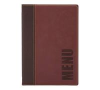 Securit Protège-menu Gamme Tendance – A5 Bordeaux – 1 insert double (4 pages) inclus